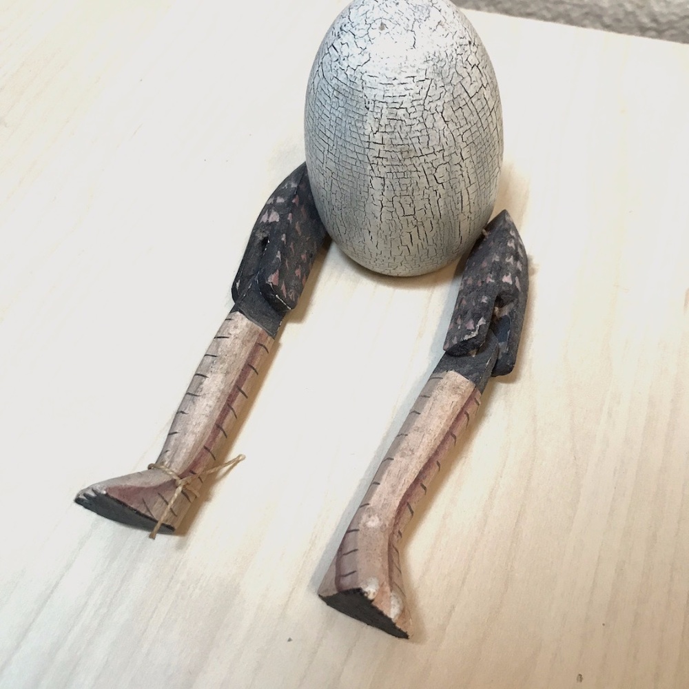 Elephant, Giraffe, Frog & Egg.Handmade Wooden Figurines from Indonesia. Folk Art - Picture 7 of 17